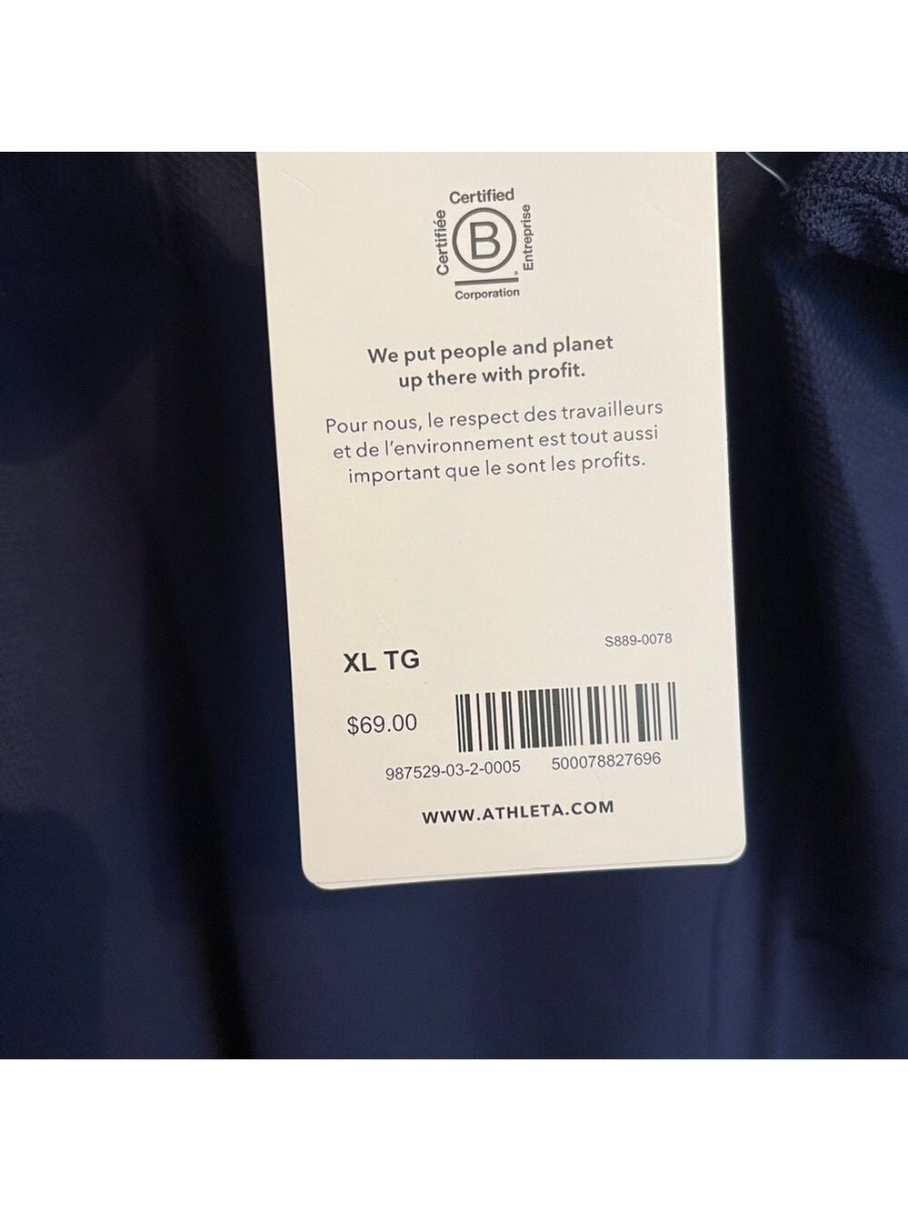 New Athleta Everyday Polo Sweat-Wicking Activewear UPF 50+ Navy size XL - Picture 5 of 7